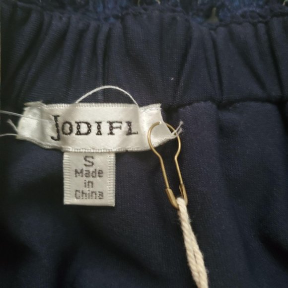 JODIFL Women's Lace Off-Shoulder Short Sleeve Black Blouse Size Small NWT - Picture 12 of 14